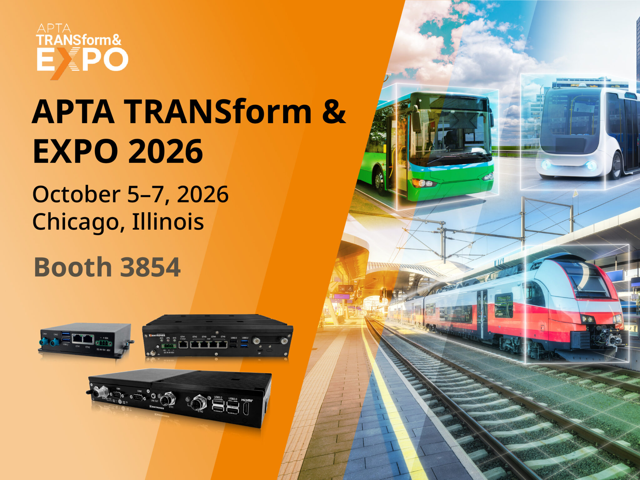 SINTRONES Demonstrates Real-Time Edge AI for Public Transit Safety and Situational Awareness at APTA EXPO 2026